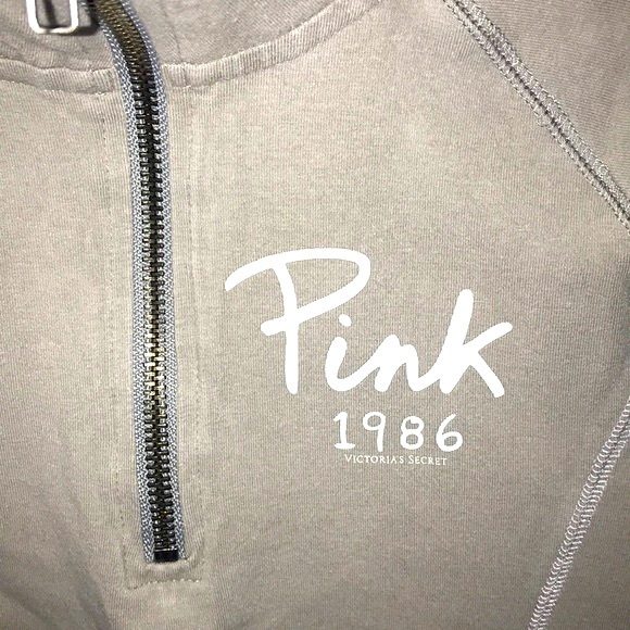 Victoria’s Secret Pink Yoga Gray Quarter Zip - Picture 3 of 8